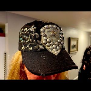 Darling and fun jeweled black hat